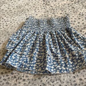 SHEIN Blue Floral Skater Skirt